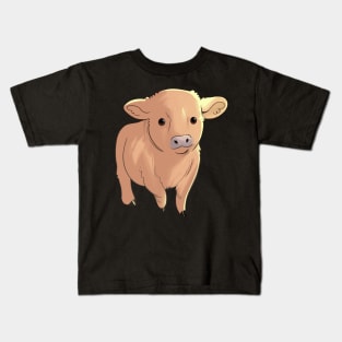 fluffy baby highland cow Kids T-Shirt